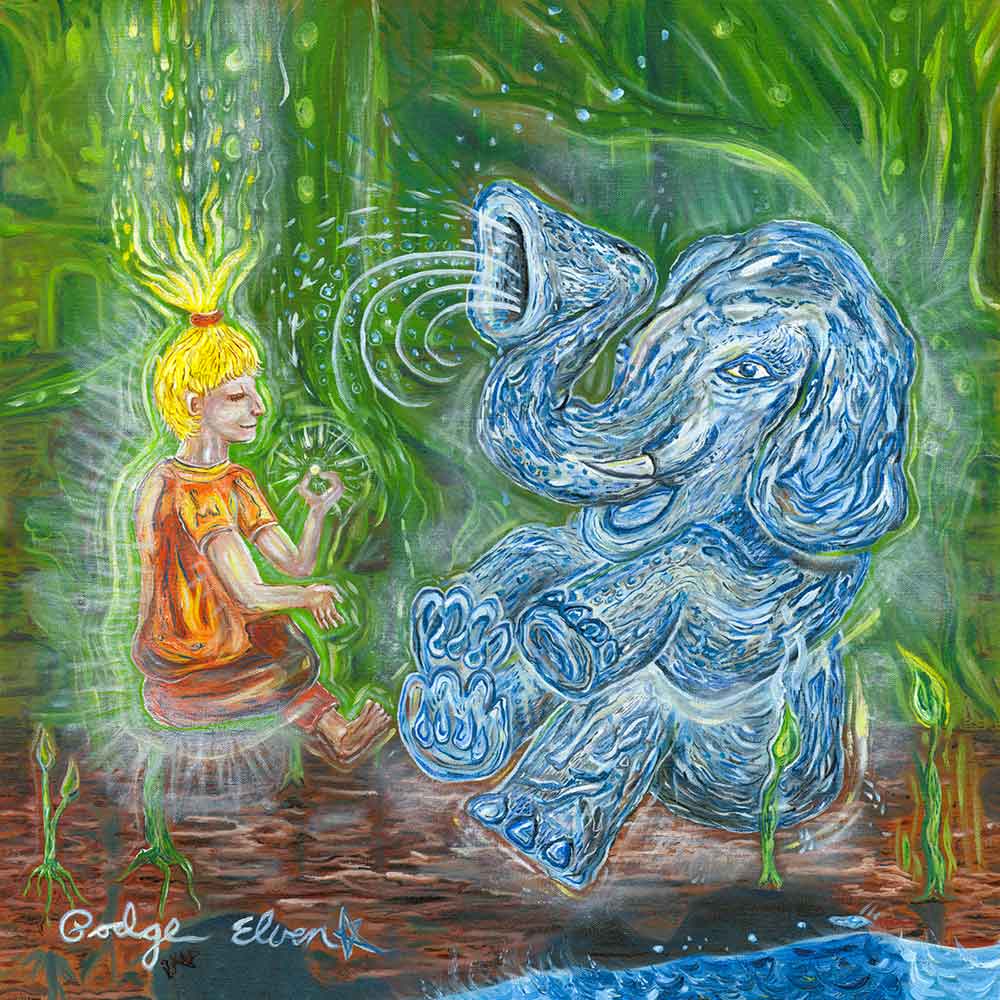 "WHEN THE ELEPHANT STARTS TO FLOAT" - ORIGINAL OIL PAINTING - HAWAII ART